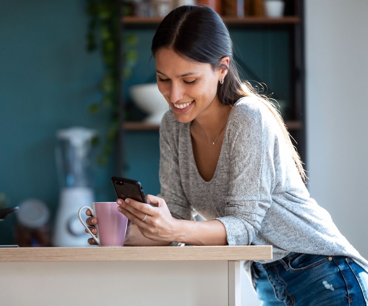 Woman looking at phone