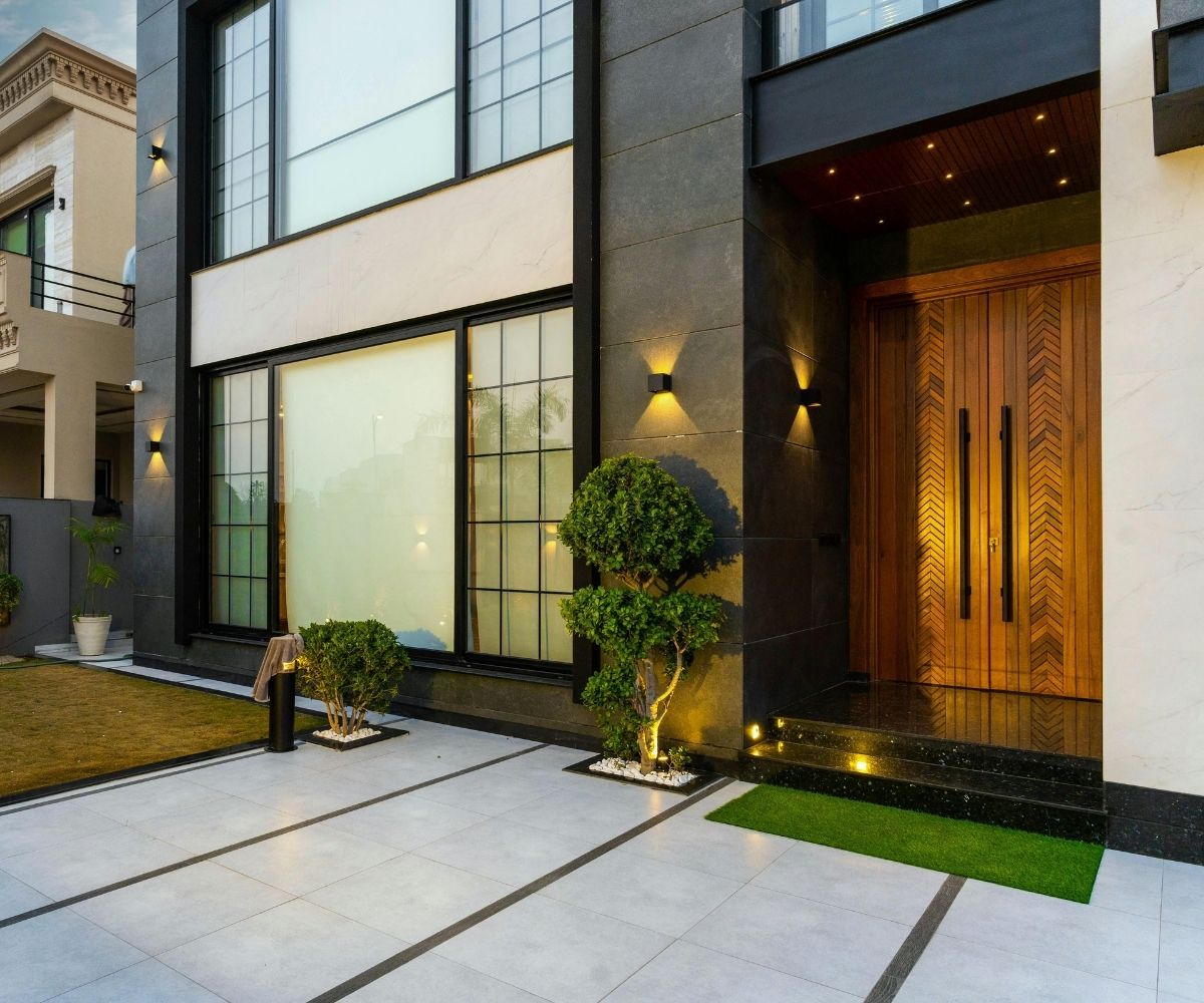 Front door on house exterior