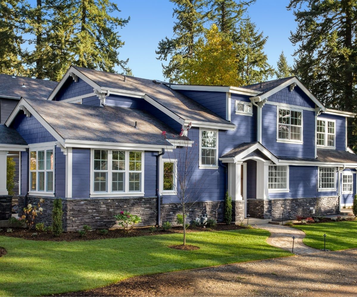 Blue house exterior