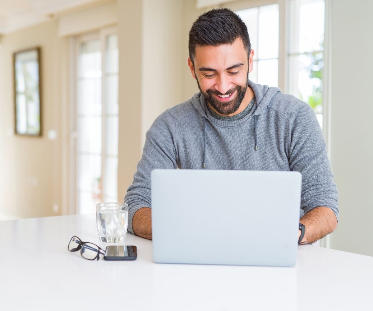 Man using laptop