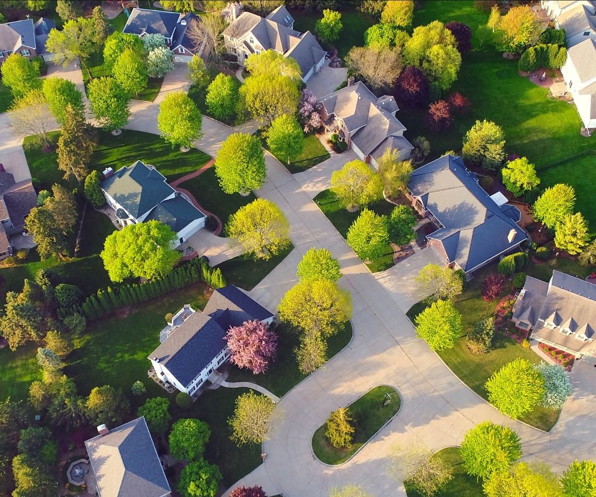 Neighborhood aerial view