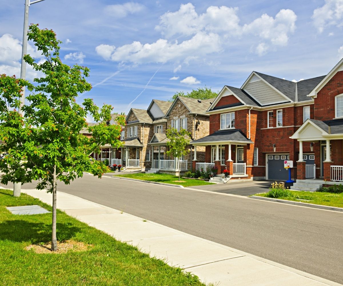 Row of Brick Homes