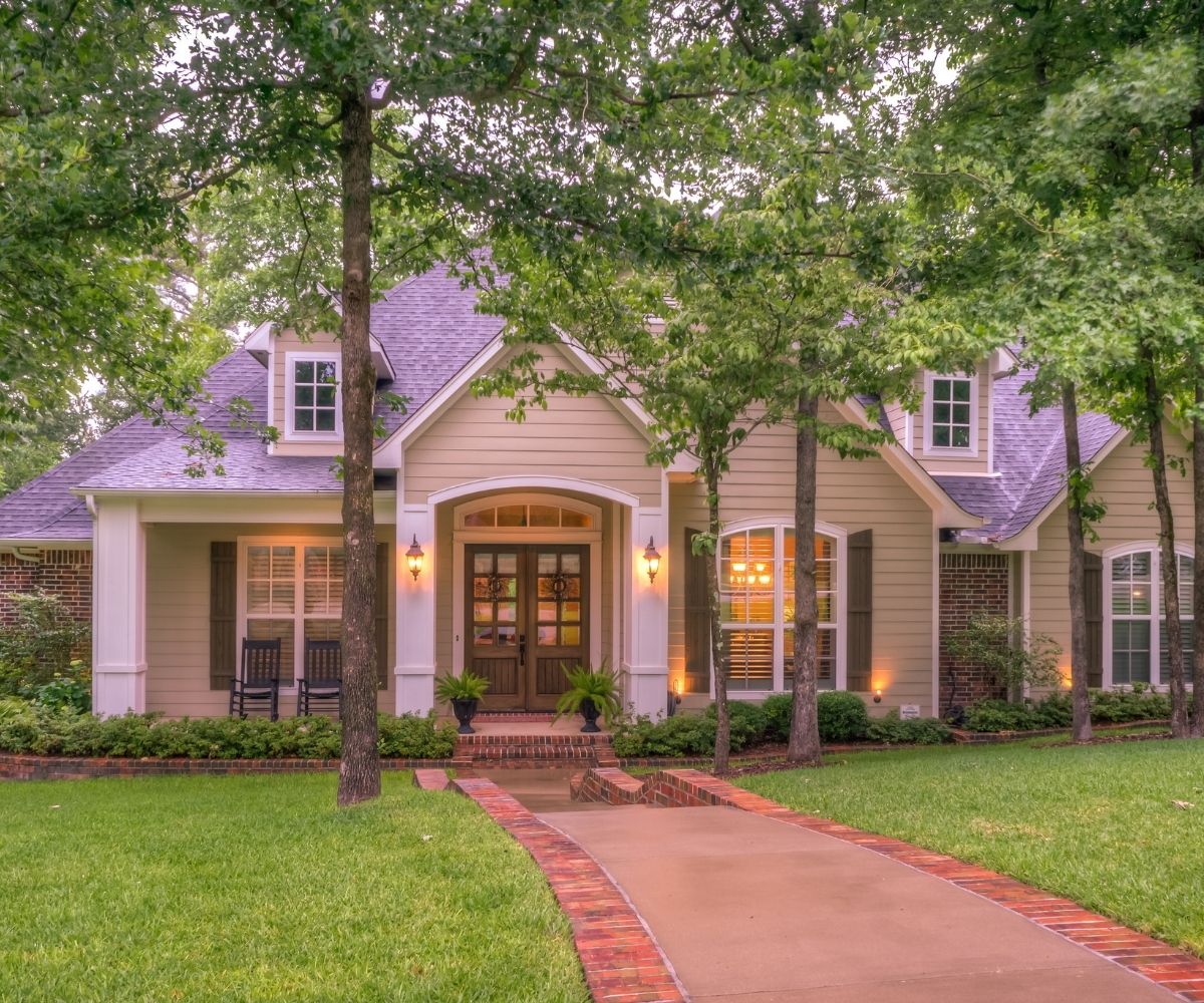 Trees in front of home
