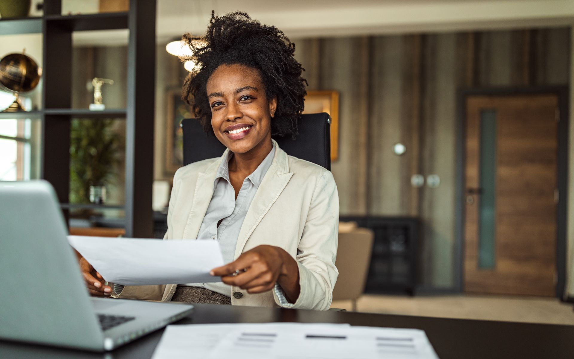 Woman working on computer